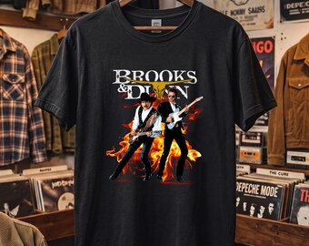 Vintage Brooks & Dunn T-Shirt, 90s Country Music Graphic Tee, Retro Band Concert Shirt