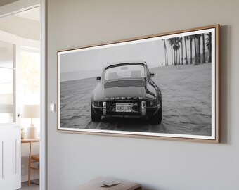 Porsche 911 framed poster horizontal landscape 2x1 | canvas + frame | large vintage classic retro porsch car | art print gift boyfriend men