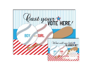 Baseball Gender Reveal Voting Cards-Boy or Girl Voting Ticket-Baseball Voting Tickets-INSTANT DOWNLOAD