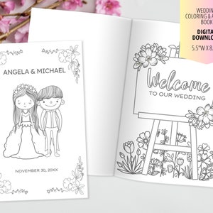 Personalized Wedding Coloring Book-kids Wedding Activity Book-digital ...