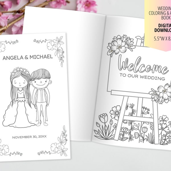 Personalized Wedding Coloring Book Etsy