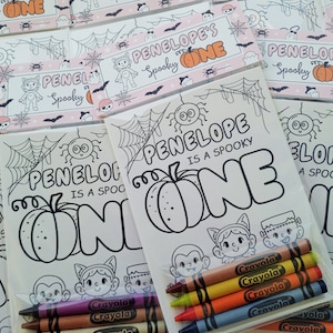 Spooky One Coloring Pages-Personalized Birthday Party Mini Coloring Set-Party Favors