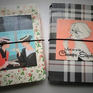 B6 Laminated Traveler's Notebook | Paris Chic Journal Kit | Ephemera & Inserts Included