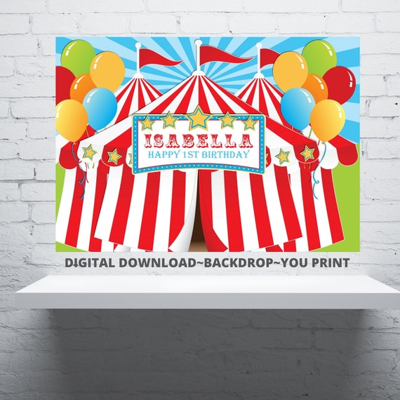 Karneval Zirkus Hintergrund Banner Printable Geburtstag Tisch Etsy