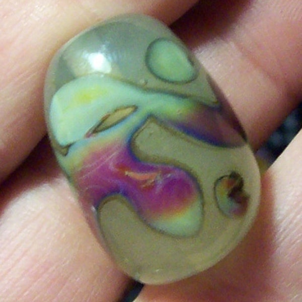 Lampwork Bead Candylike with Rainbow Amorphous Design Awesome