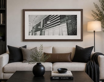 Fotografia d'arte incorniciata, tipica di una piccola città americana.