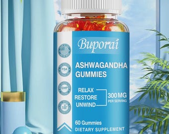 アシュワガンダグミ - 睡眠をサポート、不安やストレスを軽減、穏やかでリラックスした気分に - 60粒