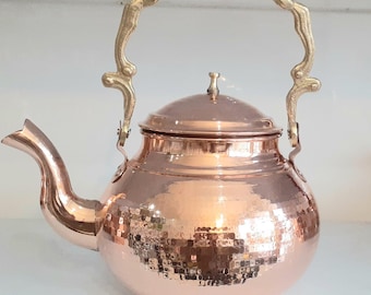 Copper Teapot Persian Style – Traditional Kitchen Decor, Handcrafted Copper Kettle, Unique Gift for Tea Lovers