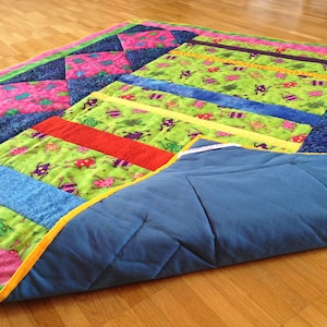 Patchwork Quilt Baby Play Mat / Frog Pond