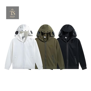 CP Hooded Jacket with Lens Goggles | Trendy Zip-Up Hoodie