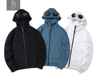 C.P. Company Goggle Hoodie – Stylisches Sweatshirt mit durchgehendem Reißverschluss