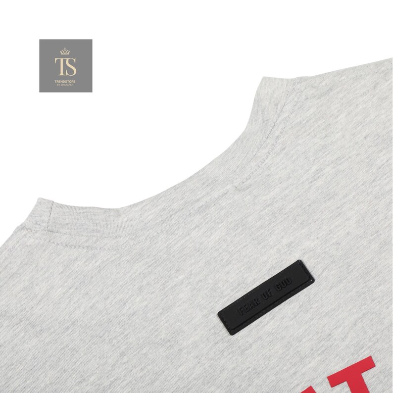 Camiseta Essencial Fear of God, Casual, Estilo Streetwear, Unissex, Tamanho Grande, Moderna, Cores Neutras imagem 8