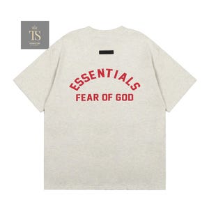 Camiseta Essencial Fear of God, Casual, Estilo Streetwear, Unissex, Tamanho Grande, Moderna, Cores Neutras imagem 6