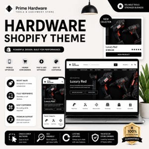 Industrial Hardware Store UI Kit | Ecommerce Website & Mobile App Design | Construction Tools Shop Template | Modern Dark UI UX Layout