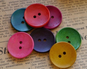 17mm 1428 Lot of 20 FLOWERS 2-hole Wooden Buttons 11//16/" Scrapbook Doll