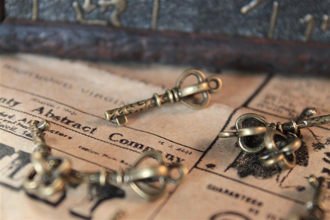 10 Pcs Antique Bronze Royal Stave Key Charms 25mm BC222 | Etsy