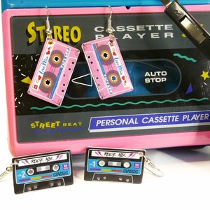 Fun Retro Cassette Novelty Earrings - Cool Gift for Friend