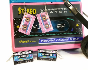 Fun Retro Cassette Novelty Earrings - Cool Gift for Friend