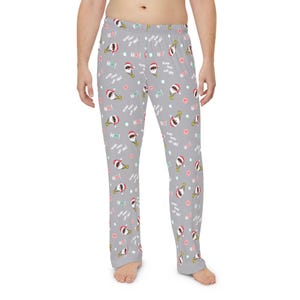 Men&#39;s Hip Hop Santa Holiday Pajama Pants - Grey