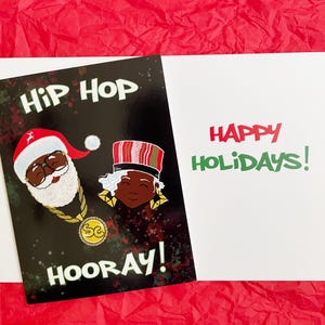 Mr. & Mrs. Claus Weihnachtsmann Hip Hop Weihnachtskarte - Set mit 10 Karten