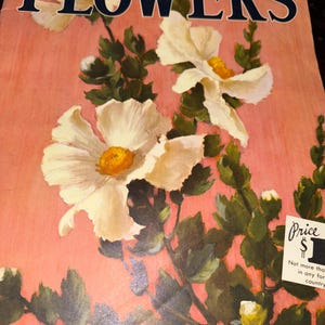 Libro de arte vintage de Walter Foster de la década de 1960, cómo pintar flores, instrucción artística de los años 60, hermoso libro de gran tamaño para mesa de centro.