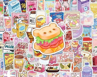 Kawaii Food Stickers Pack – Cute Snack Stickers for Journal, Scrapbook, Planners, Laptop, and DIY Craft Projects, Embellishment