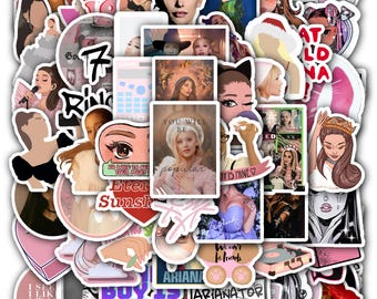 Ariana Stickers Sheet Grande - Waterproof Vinyl Decals for Fans  40 designs (4 Full Sheets).
