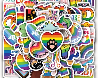 LGBTQIA+ Pride Stickers Sheet – Waterproof Vinyl Decals 40 Piece