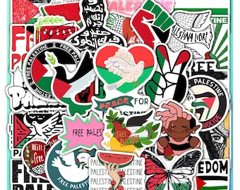 Free Palestine Sticker Sheet – Protest Activism Awareness Vinyl Decals 40 Piece