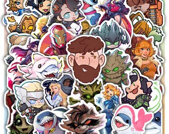 Rlvals Sticker Sheet, Waterproof Vinyl for Gifts, Laptop 40 designs (4 Full Sheets)