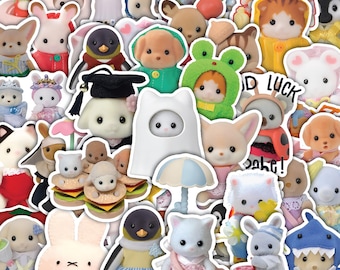 Sylvanian Fan Families Sticker Sheet - Waterproof Decals 40 designs (4 Full Sheets).