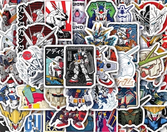 Gundam Inspired Sticker Sheet - Mecha Robot Anime Vinyl Decals 40 designs (4 Full Sheets).