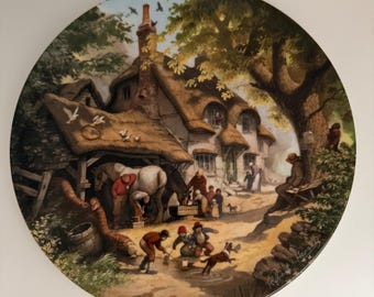 Vintage Coalport “The Village Smithy” Plate – The Tale of a Country Village