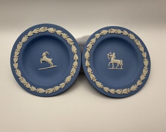 Wedgwood Blue Jasperware Decorative Plates (Pair) Zodiac