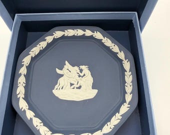 Wedgwood Blue Jasperware Octagonal Dish