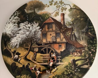 Vintage Coalport “The Old Mill” Plate – The Tale of a Country Village