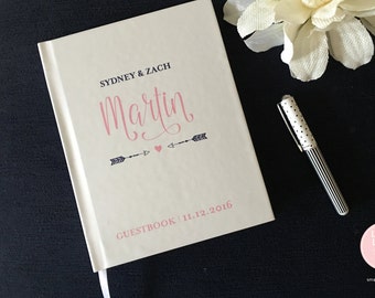 Wedding Guest Book, Wedding Guestbook, Custom Guest Book Personalized, Custom design wedding gift keepsake -Style 502