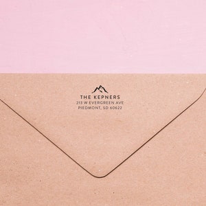 Dainty Mountain custom address stamp, Return Address Stamp, Housewarming Gift, Address Stamp style 2000 - Lovely Little Party