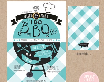 I Do BBQ Invitation, Wedding Shower BBQ, Co-Ed Wedding Shower, DIY Printable or Printed -  Lovely Little Party