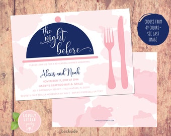 The Night Before Rehearsal Dinner Invitation, Fun Rehearsal, Plate rehearsal Invitation, Wedding Rehearsal Dinner- Lovely Little Party