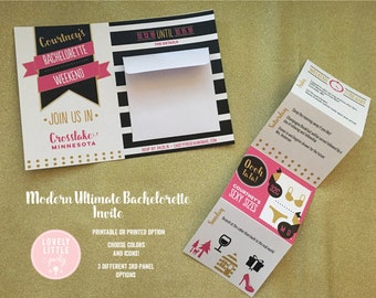 Modern Ultimate Bachelorette Party Weekend/Night Out Invitation -  Lovely Little Party