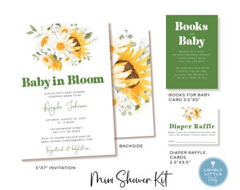 Instant Download- Daisy Baby Shower Invitation Mini Bundle - Boho Baby Shower - Editable - Instant Download - Lovely Little Party - 101IDMB