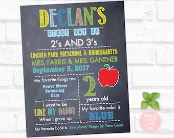 Digital Back to School Poster, School First Day of Poster, School Poster 02 - Lovely Little Party