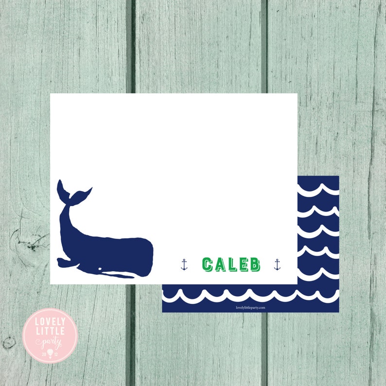 Kids notecards Whale Stationery Kids Stationery Boys Gift Nautical Personalized Notecards Lovely Little Party Boy Birthday Gift