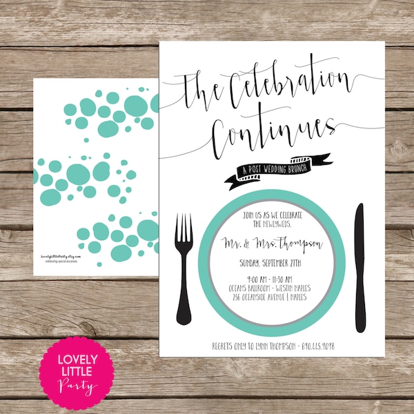 Post Wedding Brunch Invitation DIY Printable -  Lovely Little Party