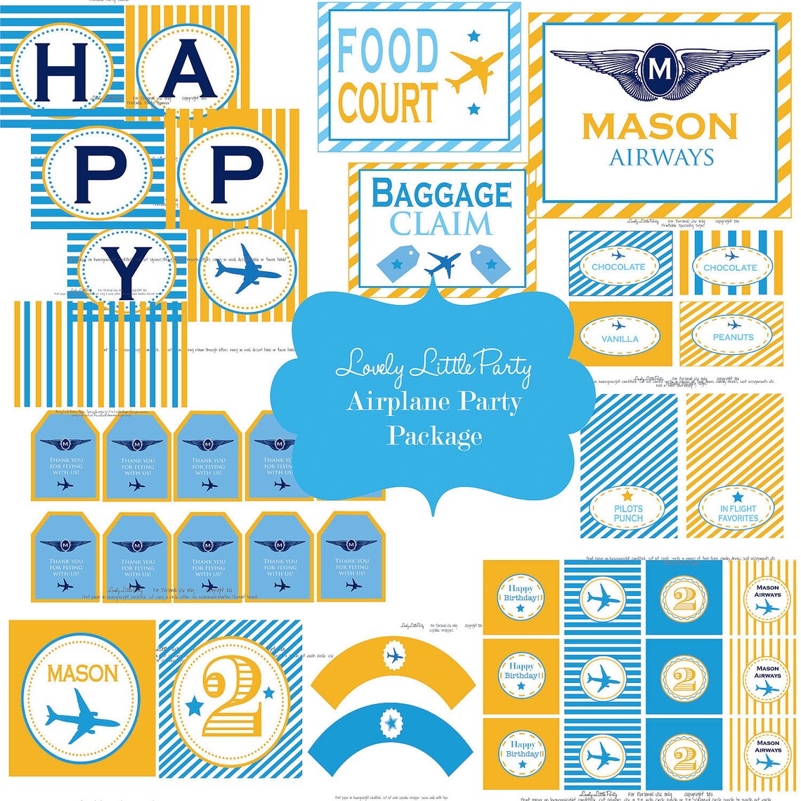 DIY Printable Personalized Airplane/Airways Baggage Tag FAVOR | Etsy