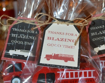 Printable Fireman Party Favor Tags - LOVELY LITTLE PARTY