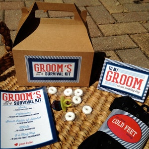 PRINTED Groom's Day of Survival Kit 4 Piece Set - Etsy