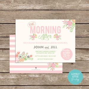 Classically Floral Post Wedding Breakfast Brunch Invitation DIY Printable -  Lovely Little Party