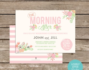 Classically Floral Post Wedding Breakfast Brunch Invitation DIY Printable -  Lovely Little Party